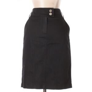 Kenar Womens Black Sheath Knee Length Skirt Size 2 Office Siren Dark Academia